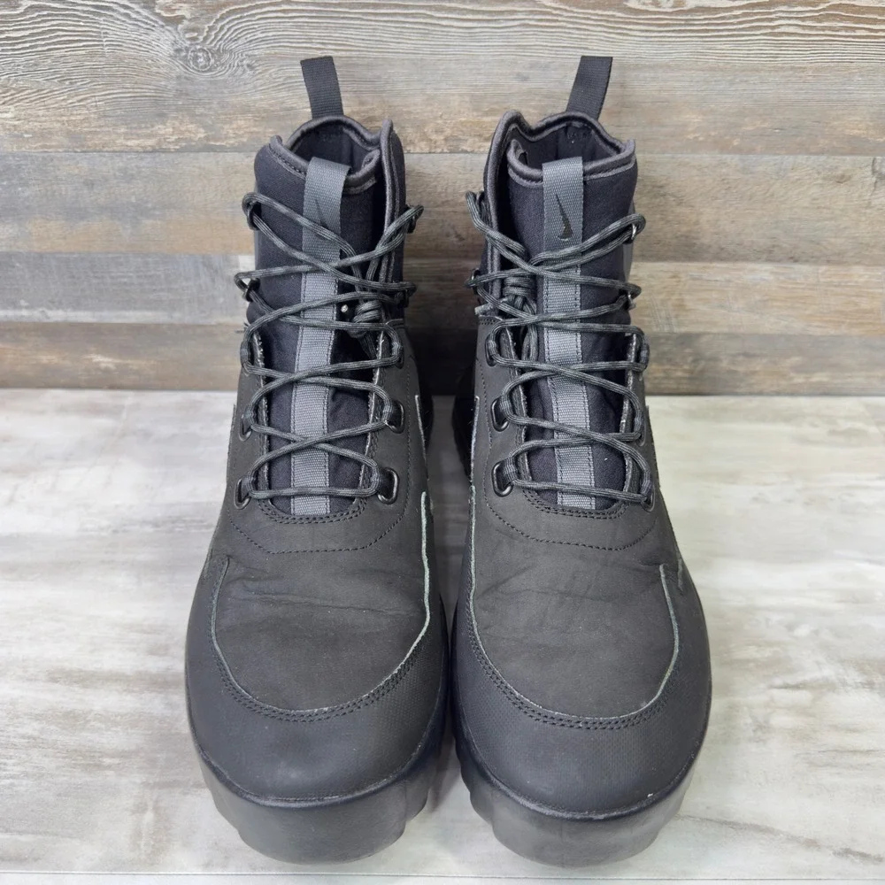 Nike Air Wild Mid ACG Mens Size 10.5 Boots Tactical Hiking High Top Triple Black